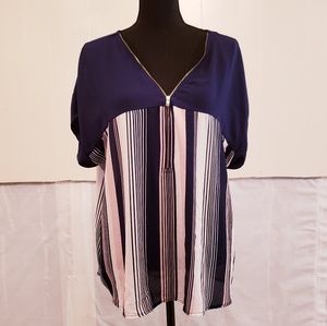 Absolute Angel Tops - Navy blue and white striped top. Plus size Absolute Angel Tops - Navy blue and white striped top. Plus size